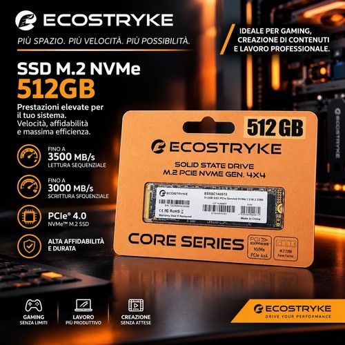 Ecostryke 512gb ssd pcie - 512gb,