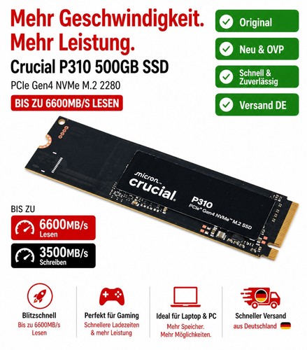 Crucial p310 500 - crucial, pcie