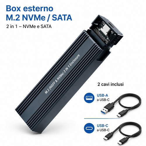 Box ssd nvme sata usb - m.2,